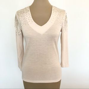 {Ann Taylor} Sparkle Sleeve Top